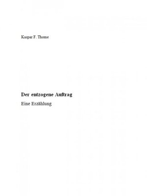 cover image of Der entzogene Auftrag